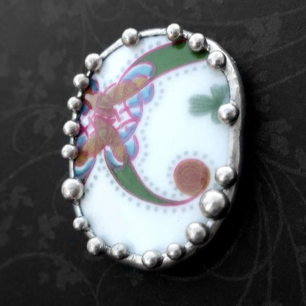 Vintage Irish Royal Tara China Shard Pin/Pendant picture