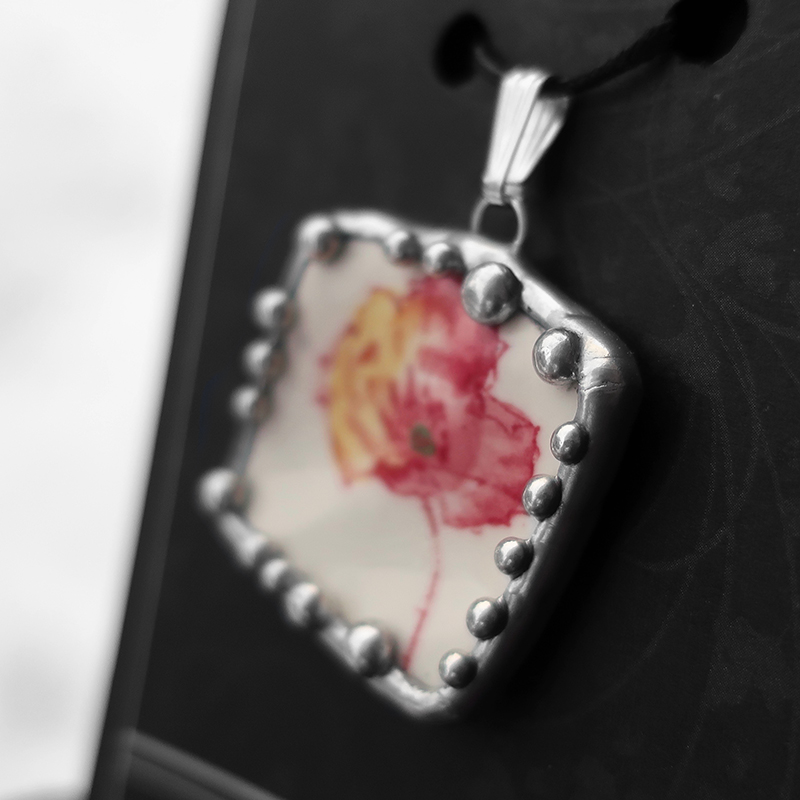 Vintage Royal Doulton China Shard Pendant picture