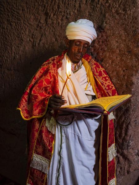 Priest with Candle_Lalibela, Ethiopia