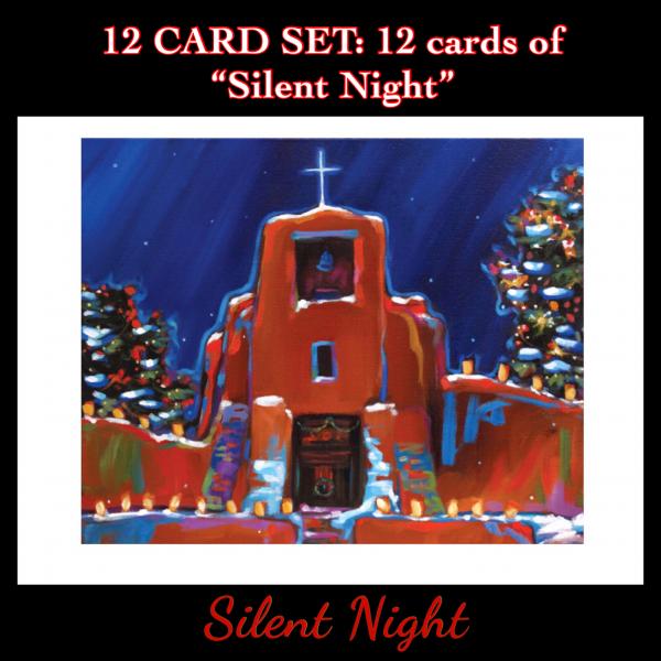 12 art card set “Silent Night”, blank inside picture