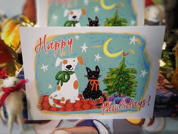 Set of 10 “Happy Pawlidays” 5x7 postcards picture