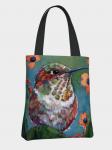 “Allen’s Landing” hummingbird printed tote