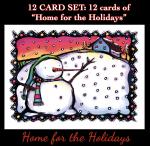 12 art card set &ldquo;Home for the Holidays&rdquo;, blank inside