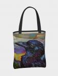 “Cat the Raven” printed tote