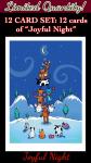 12 art card set &ldquo;Joyful Night&rdquo;, blank inside