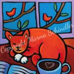 8x8” stretched gicleé canvas print “Cafe du Meow”