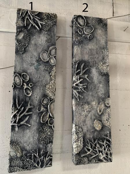 Large Vertical Abstract Reef in Pewter picture