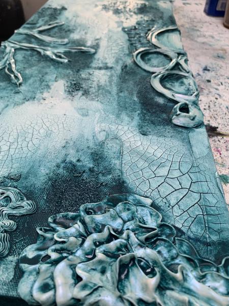 Vertical Reef in Turquoise 10x30" picture