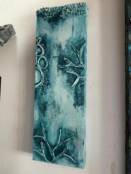 Vertical Reef in Turquoise 10x30"