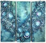 Abstract Sea Sponges Triptych 30x30"