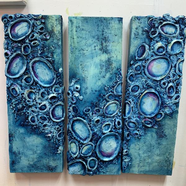 Abstract Sea Sponges Triptych 30x30" picture