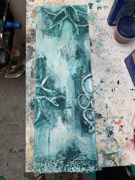 Vertical Reef in Turquoise 10x30" picture