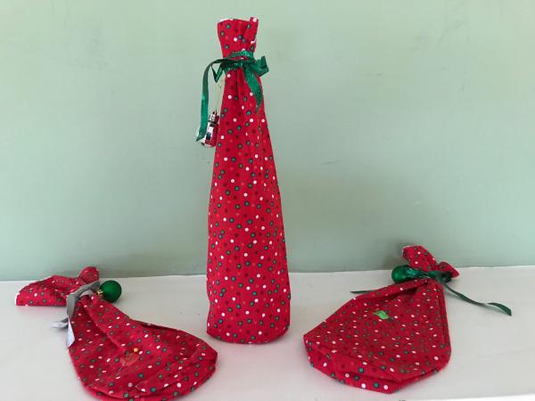 Handmade Holiday Wine Gift Bag picture