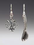 Fly and Venus Flytrap Earrings - Silver