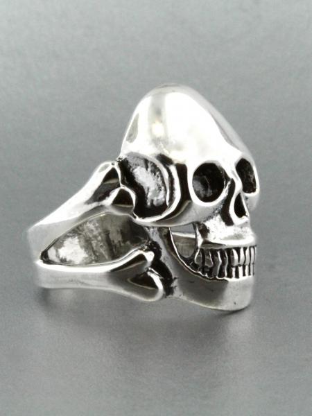 Large Skull and Crossbones Ring - Silver picture
