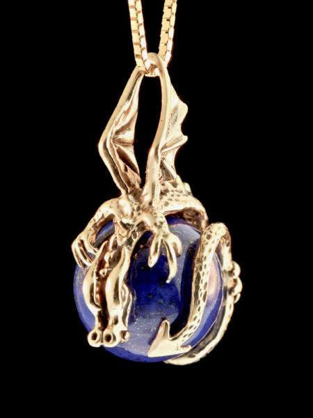 Dragon Orb with Lapis Lazuli - 14K Gold picture