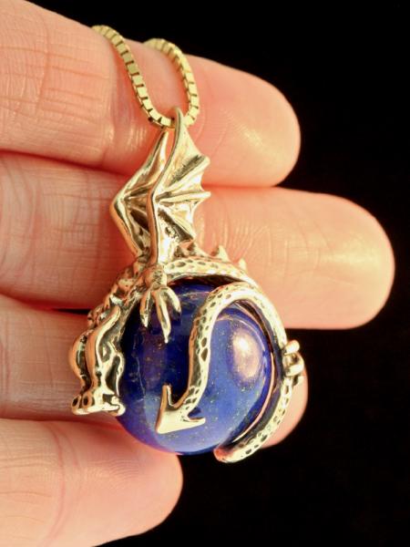 Dragon Orb with Lapis Lazuli - 14K Gold picture