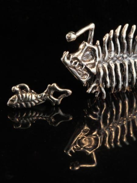 Phantom Angler Fish Skeleton Pendant - Silver picture