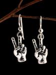 Peace Hand Sign Earrings - Silver