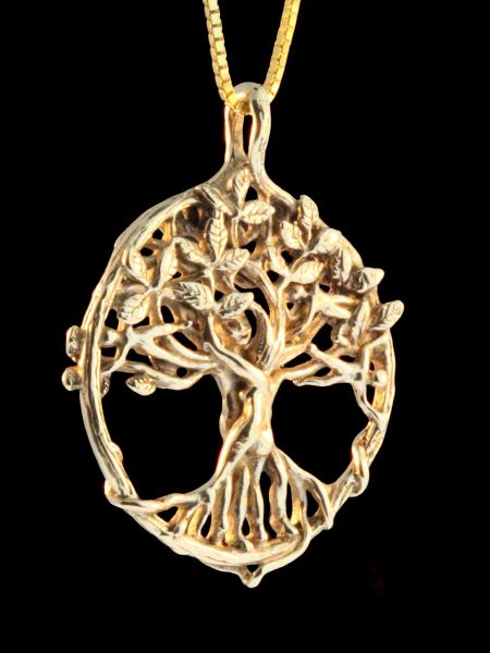 Circle of Life Tree Pendant - 14k Gold picture