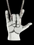 Love Sign Pendant ASL - Silver