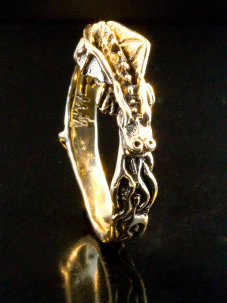 14k Gold Flame Dragon Ring picture