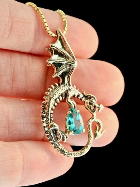 Oracle Dragon Pendant with Appetite - 14K Gold picture