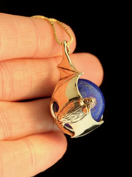 Bat Orb with Lapis Lazuli - 14K Gold picture