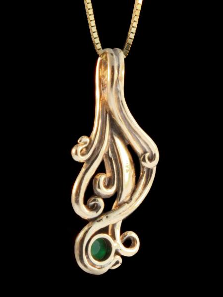 Cascade Pendant with Sandwana Emerald - 14k Gold picture
