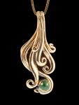 Cascade Pendant with Sandwana Emerald - 14k Gold