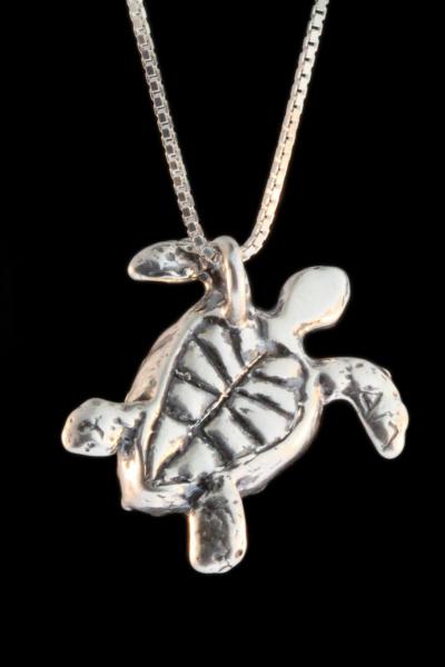 Australian Boulder Opal Treasure Back Sea Turtle with Tsavorite Eyes -Silver picture