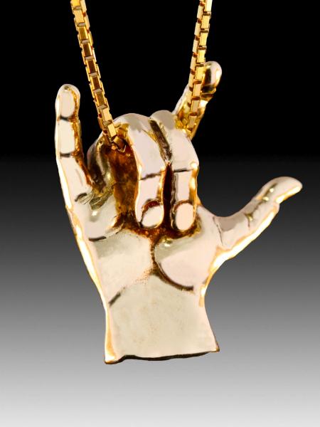 Love Sign Pendant ASL - 14K Gold