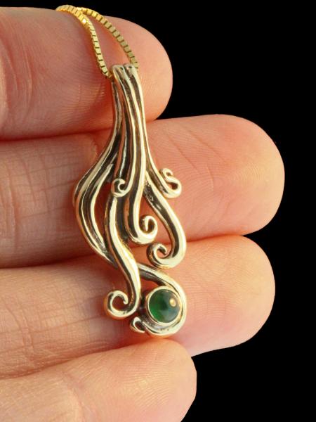 Cascade Pendant with Sandwana Emerald - 14k Gold picture