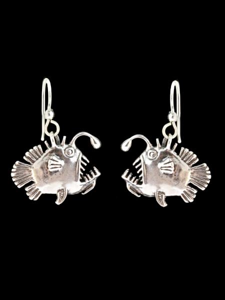 Angler Fish Earrings - Silver picture