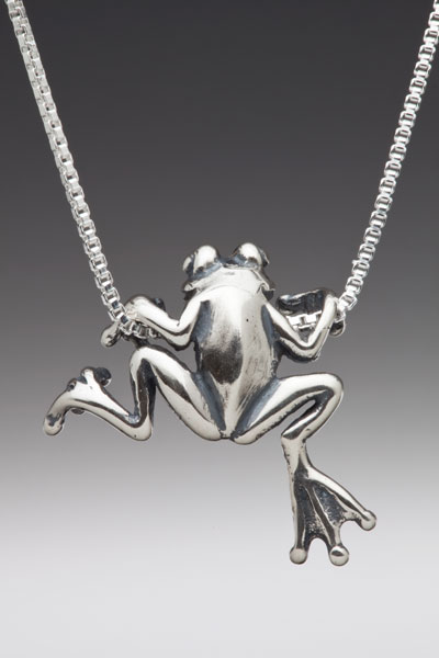 Frog - Tree Frog Pendant - Silver picture