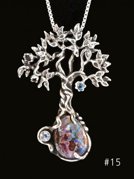 Primeval Forest Tree Pendants #15 and #19 with Koroit Australian Boulder Opals - Silver picture