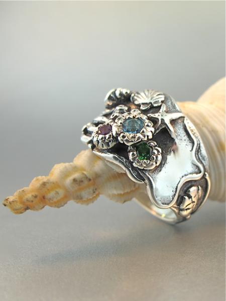 Tide Pool Ring with Gemstones - Silver picture