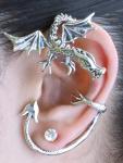 Silver Guardian Dragon Ear Wrap