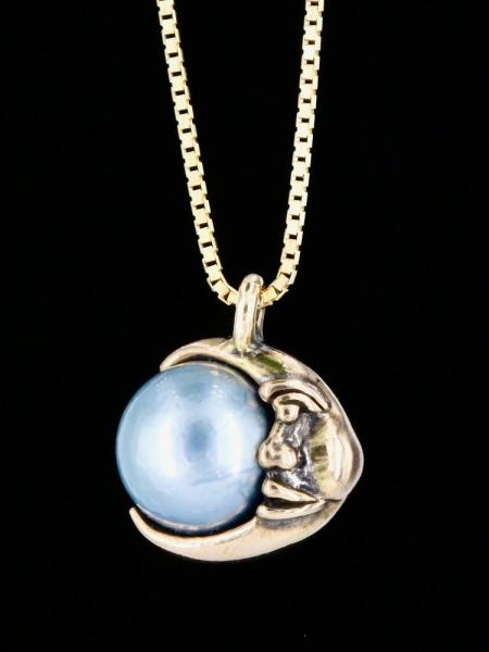 Moon Orb Pendant with South Sea Pearl - 14K gold picture