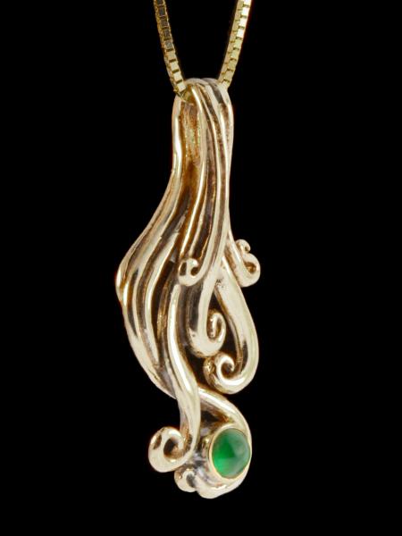 Cascade Pendant with Sandwana Emerald - 14k Gold picture