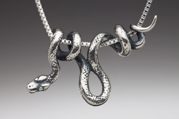 Vine Snake Pendant - Silver picture