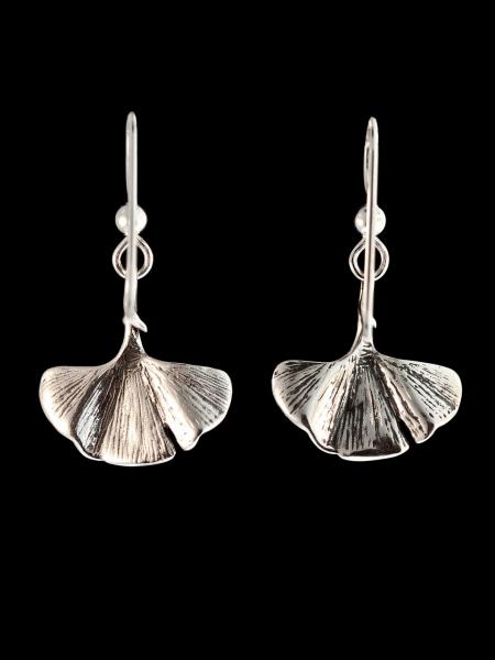 Ginkgo Leaf Earrings - Silver picture