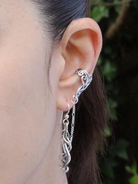 Arabesque Bajoran Ear Cuff - Silver