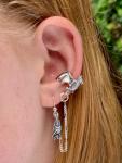 Bat Ear Cuff and Briolette  Bajoran - Silver