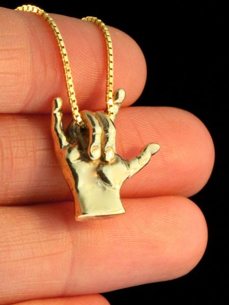 Love Sign Pendant ASL - 14K Gold picture