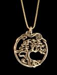 Cypress - Bonsai Tree Pendant - 14k Gold