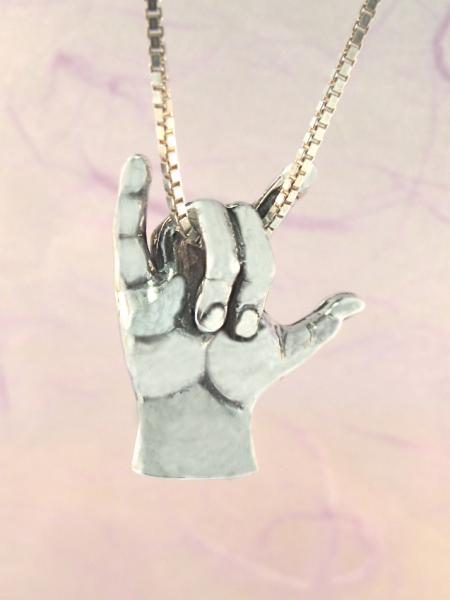 Love Sign Pendant ASL - Silver picture