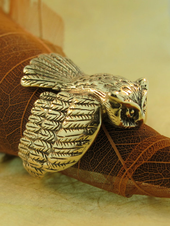 Owl Ring - 14k Gold