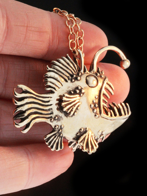 Large Angler Fish Pendant - Bronze picture