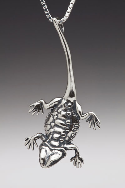 Bearded Dragon Lizard Charm - Silver picture